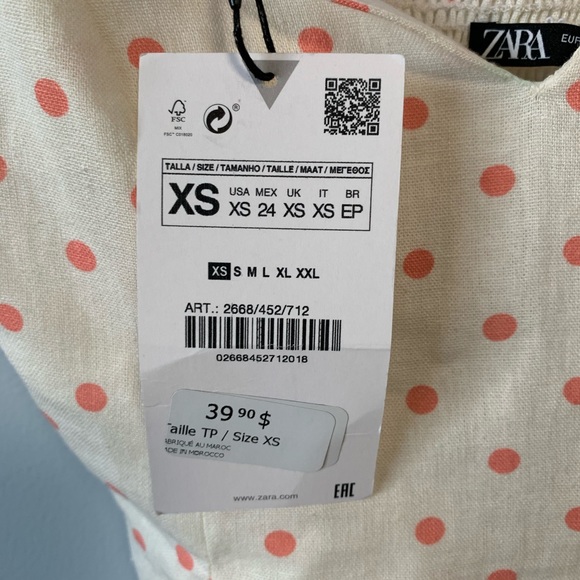 NWT Zara Polka Dots Crop Top - Picture 5 of 6